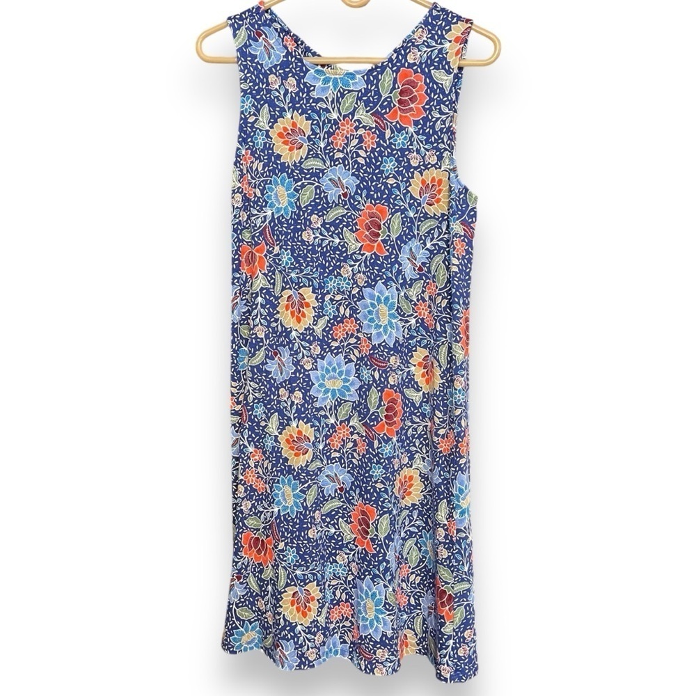 LOFT Floral Twist Open Back Comfy Stretch Casual Summer Sleeveless Dress NWT